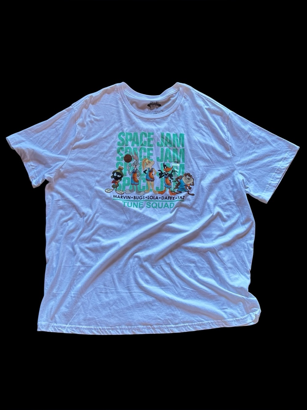 ✨ -Space Jam white cotton t-shirt with cartoon characters. Size: XXL:✨
